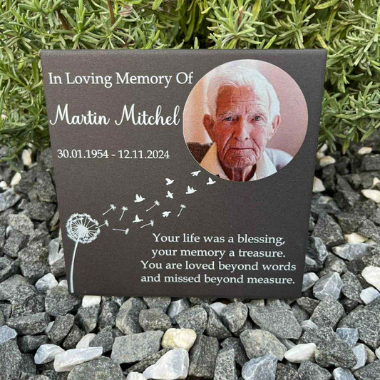 Your life was a blessing memorial tile
