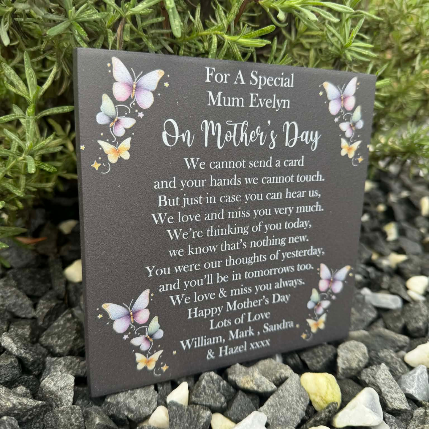 Mother’s Day we cannot send a card butterfly memorial