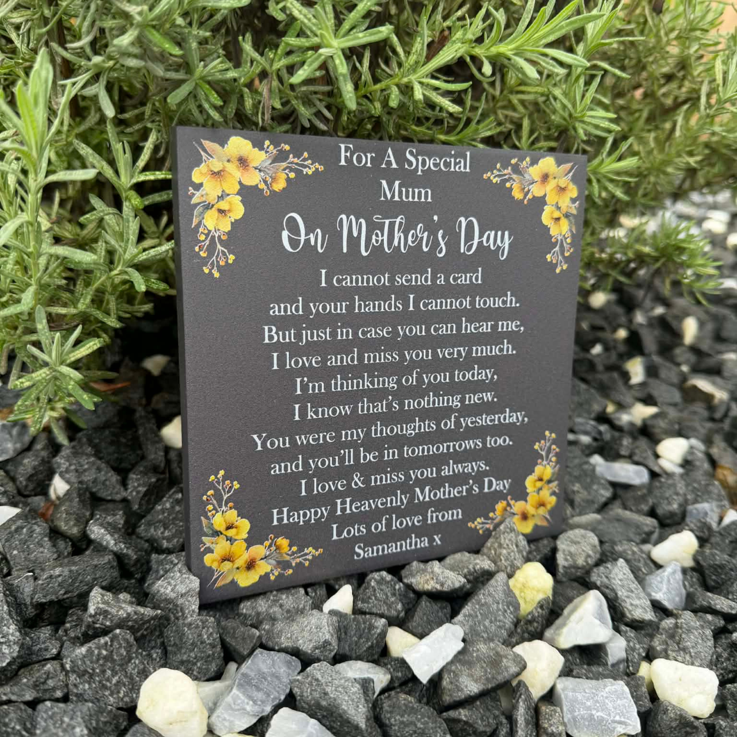 Mother’s Day I cannot send a card yellow flowers memorial