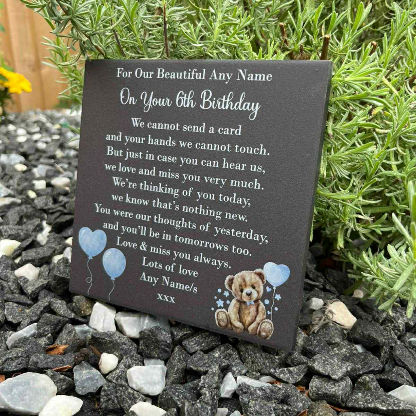 We cannot send a card birthday blue memorial tile