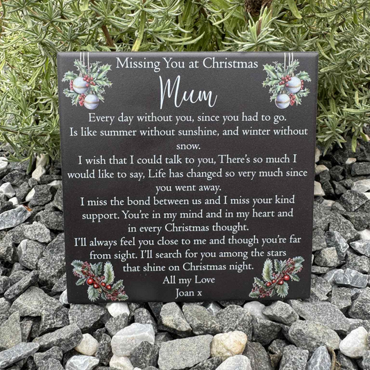 Christmas Baubles Memorial Tile