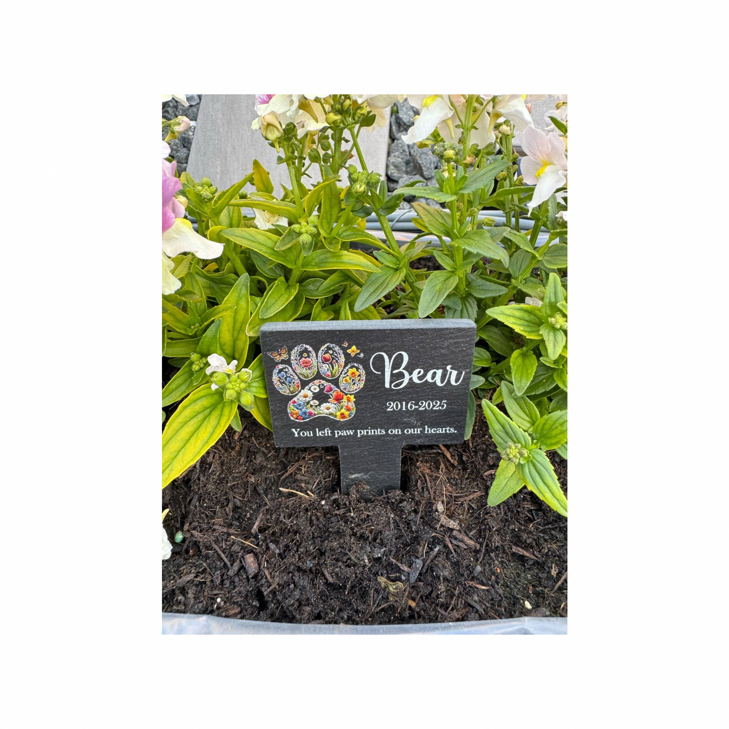 Pet paw grave marker