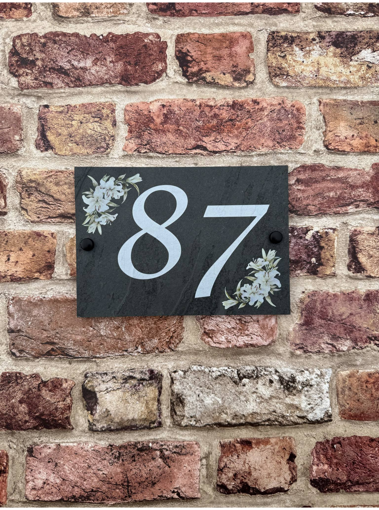 Lilies slate house sign