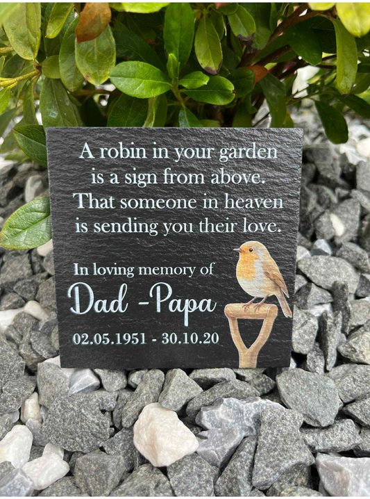 Robin memorial slate