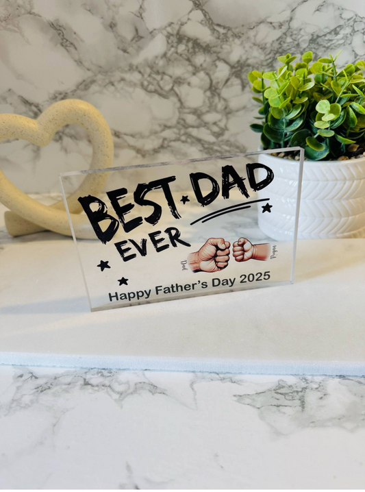 Dad fist bump acrylic block