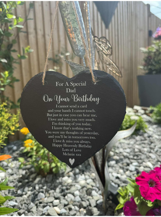 Cannot send a card birthday heart slate memorial