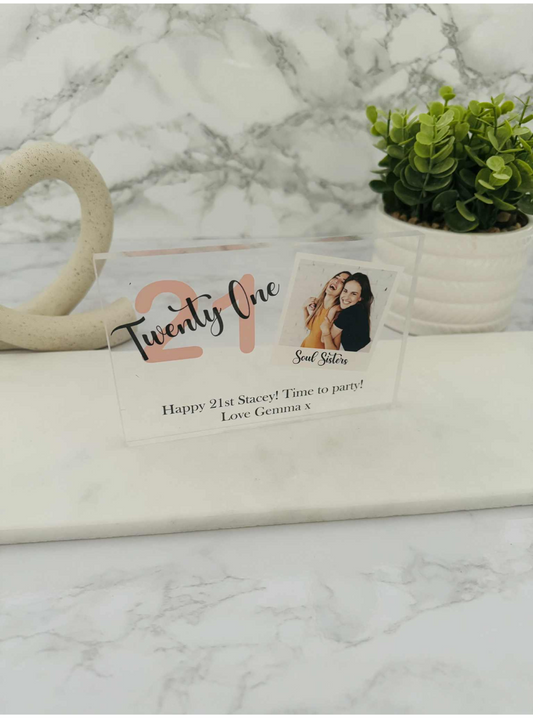 Acrylic birthday photo block