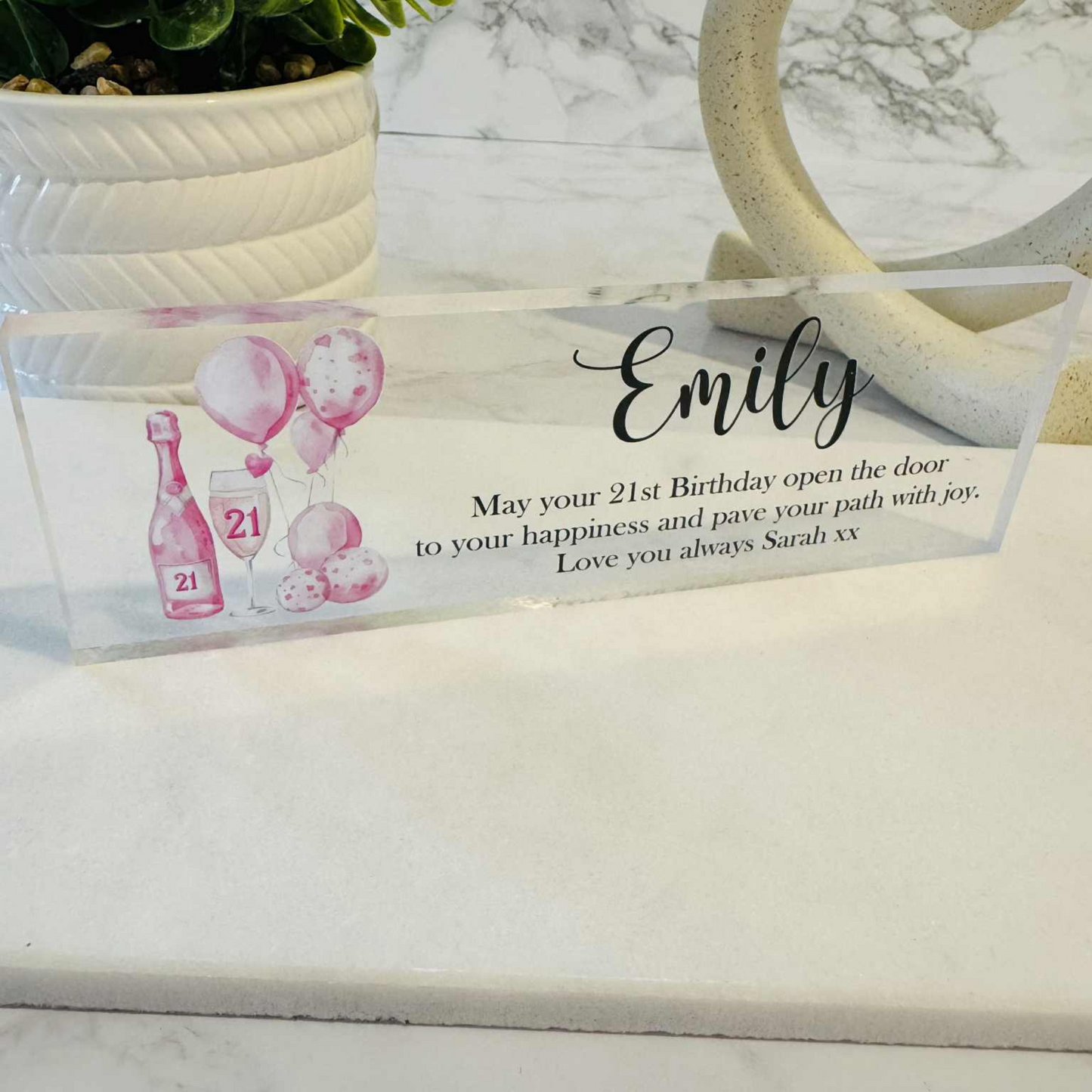 21st Birthday Desk Top Plaque Keepsake