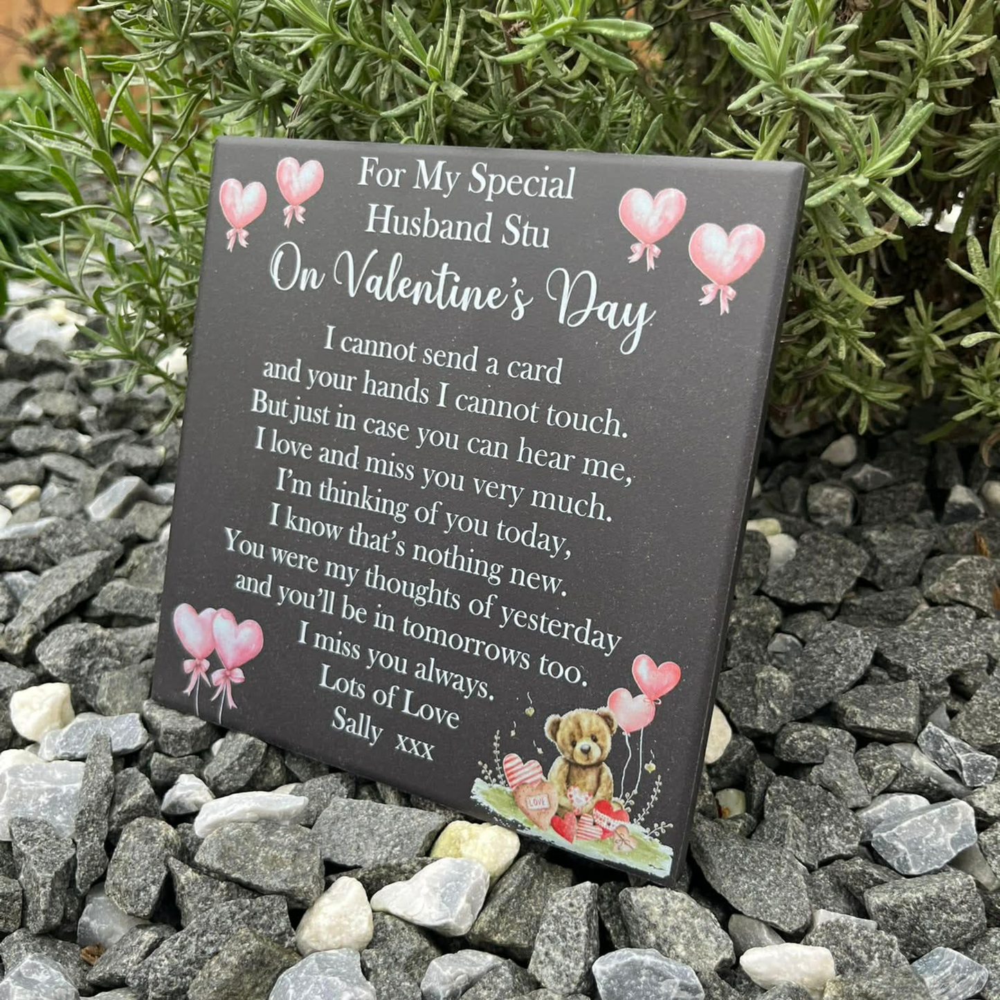 Cannot send a card valentines memorial tile