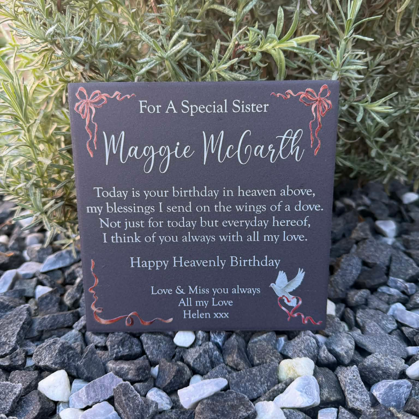Today is your birthday in heaven above memorial tile
