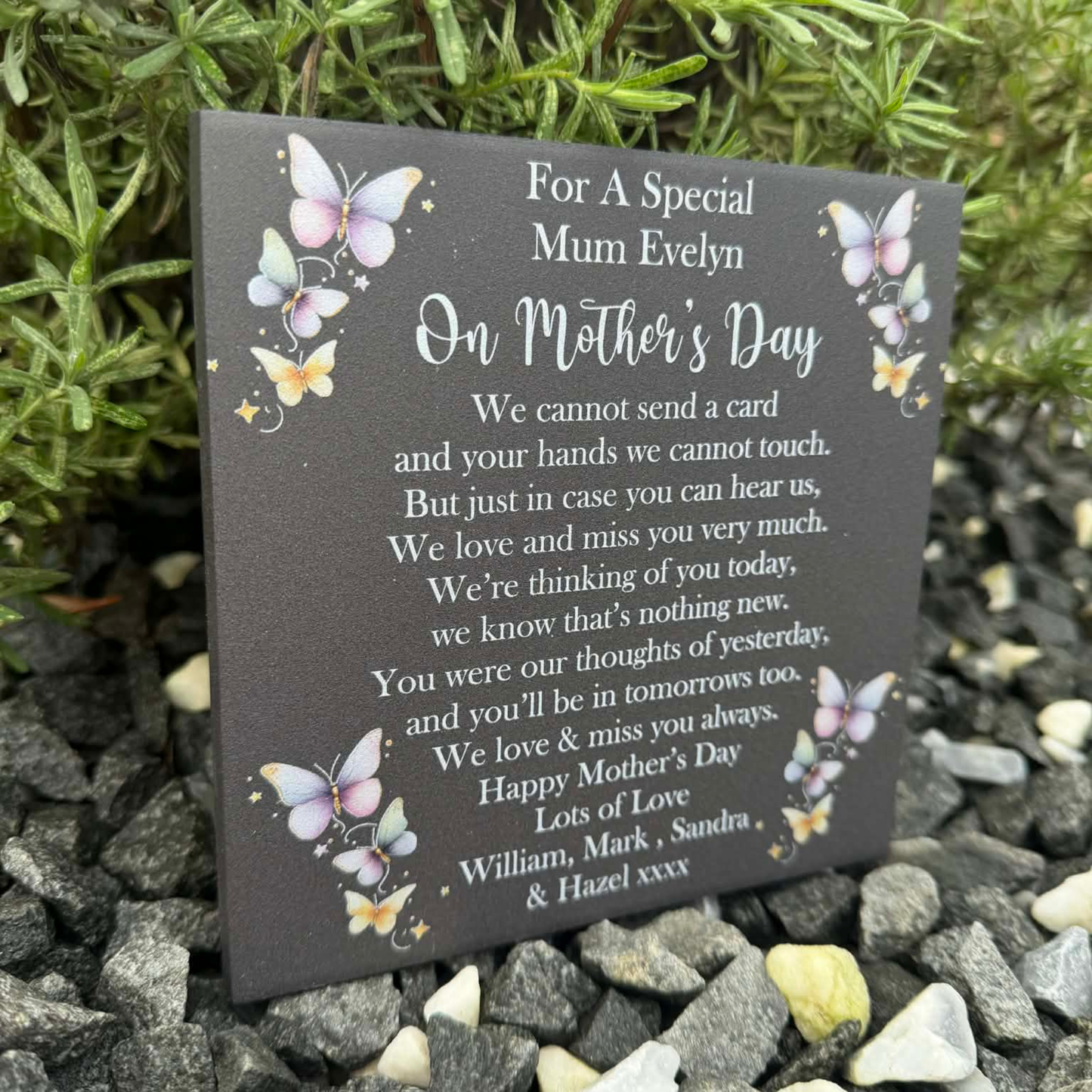 Mother’s Day we cannot send a card butterfly memorial