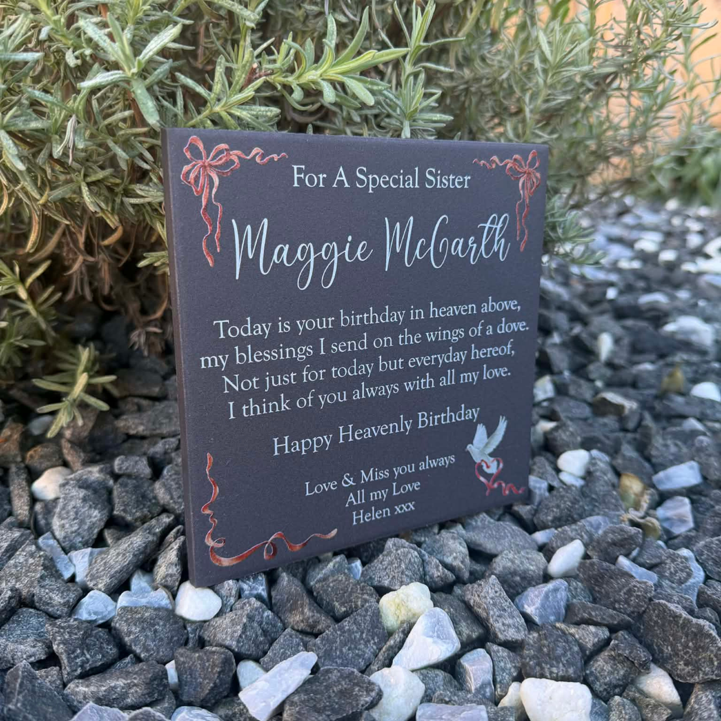 Today is your birthday in heaven above memorial tile