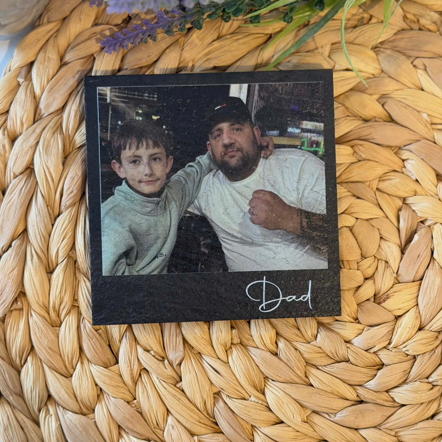 Personalised photo slate coaster