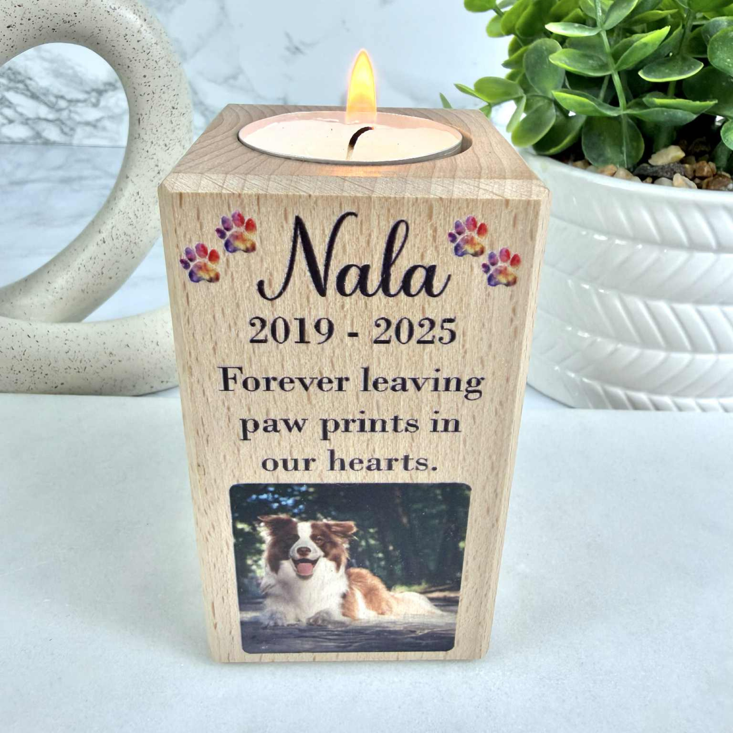 Personalised Pet Photo Tealight Holder