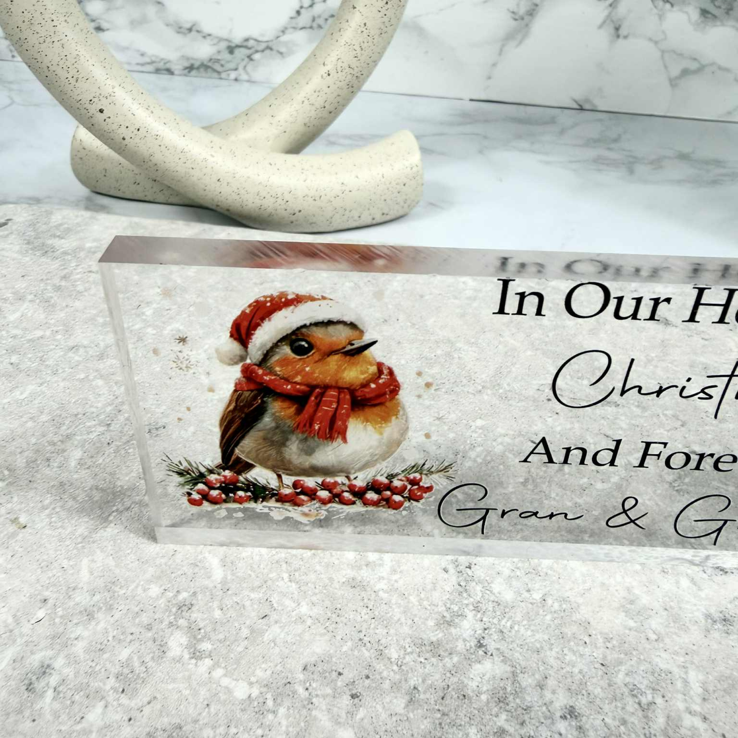 In Our Hearts At Christmas Memorial Photo Plaque