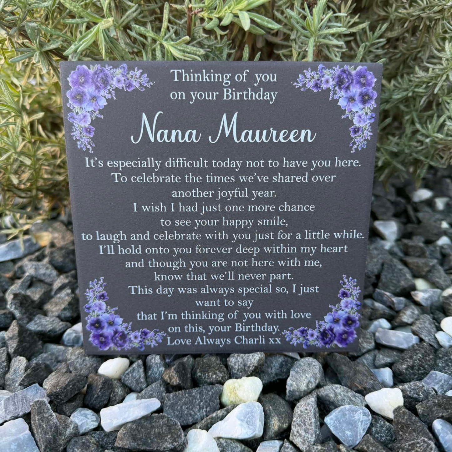 It’s especially difficult today not to have you here memorial tile