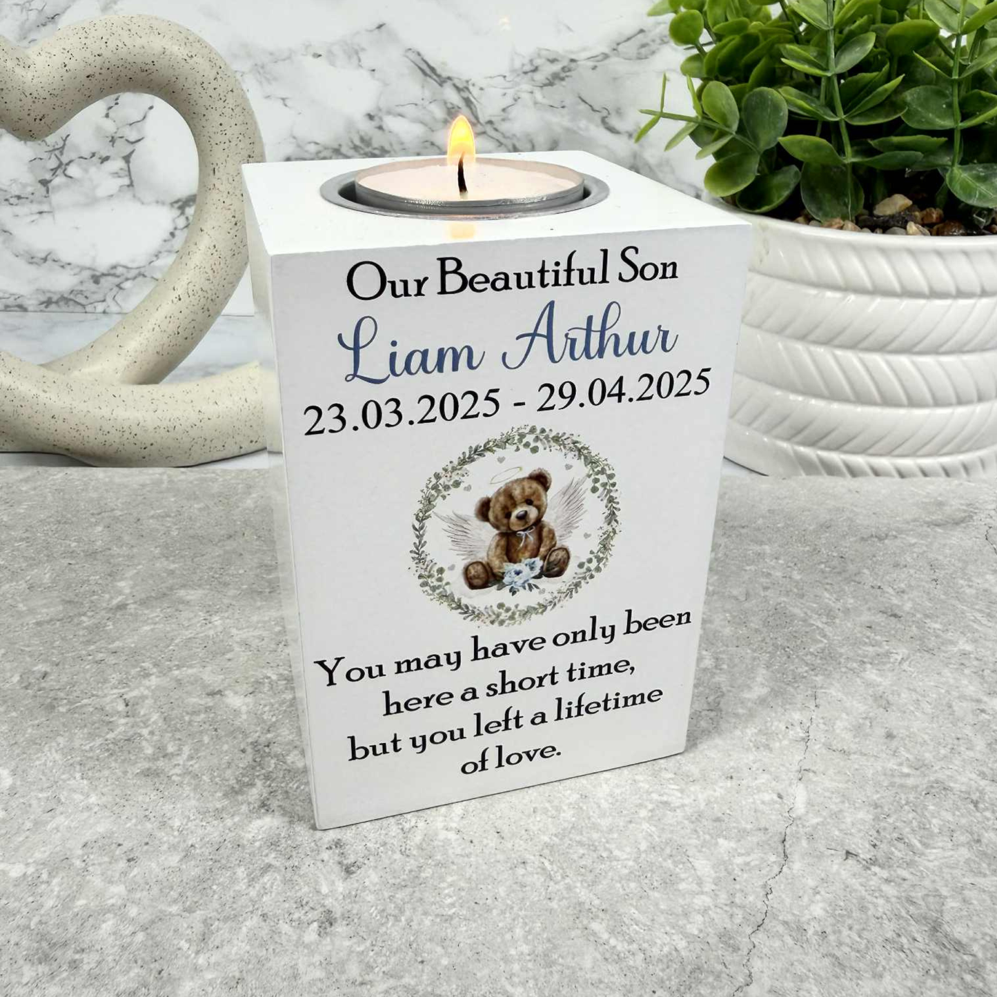 You May Have Only Been Here A Short Time Memorial Tealight Holder