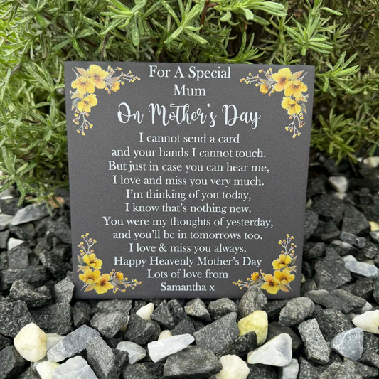 Mother’s Day I cannot send a card yellow flowers memorial