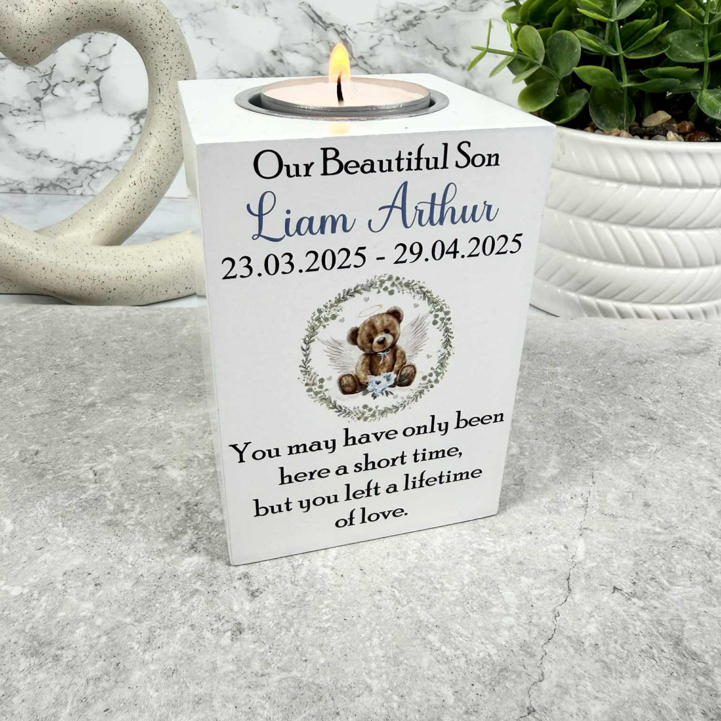 You May Have Only Been Here A Short Time Memorial Tealight Holder