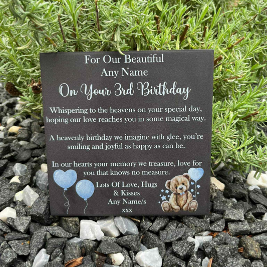 Whispering to the heavens birthday memorial tile