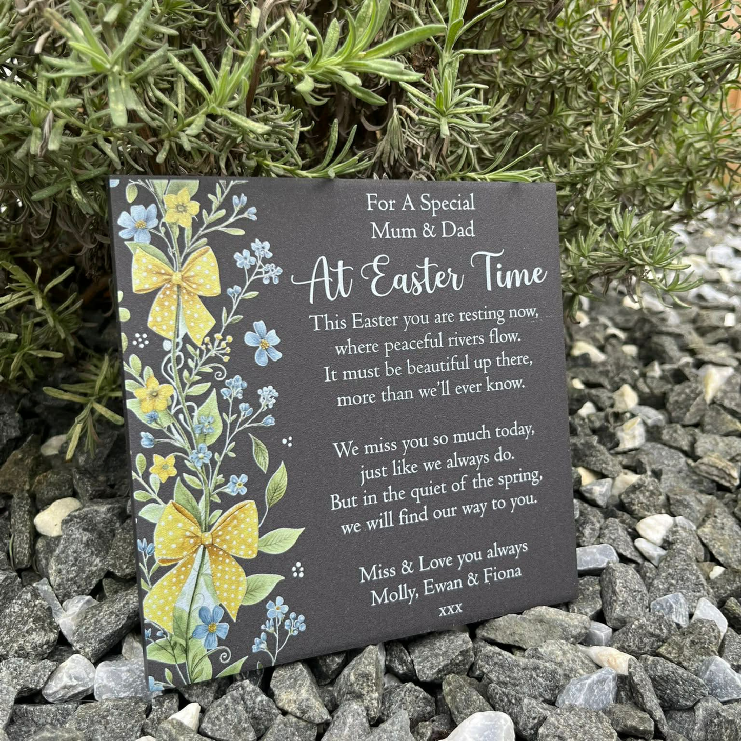 This Easter you are resting memorial tile