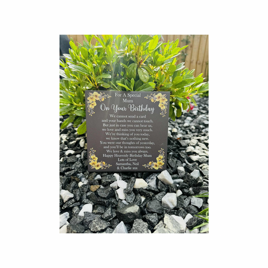 Cannot send a card birthday memorial tile yellow flowers