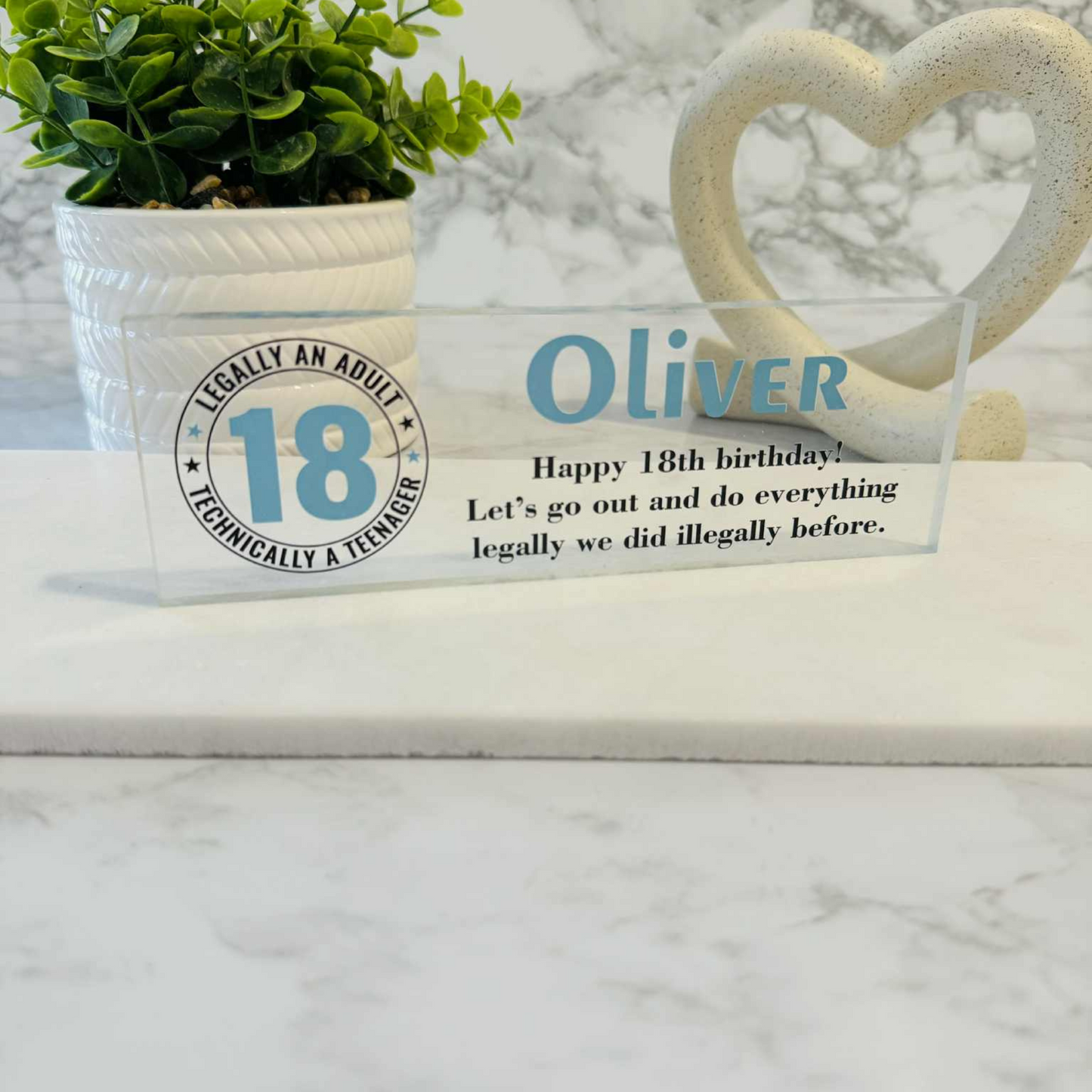 18th Birthday Desk Top Plaque Keepsake