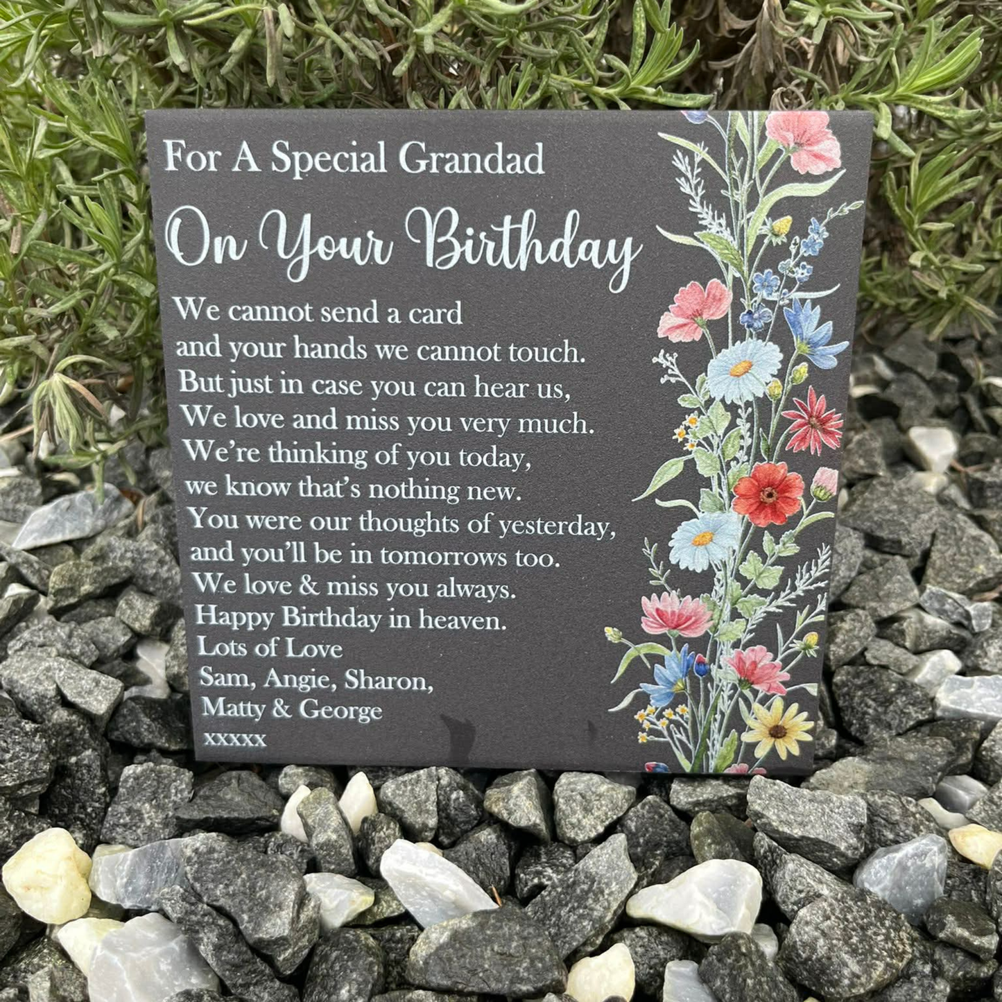 Wildflower birthday memorial cannot send a card