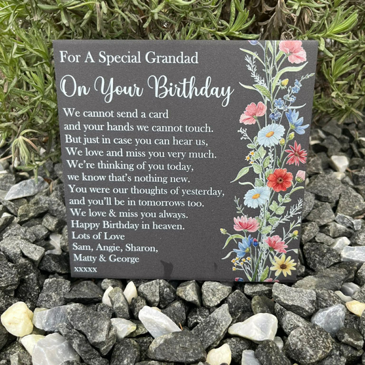 Wildflower birthday memorial cannot send a card
