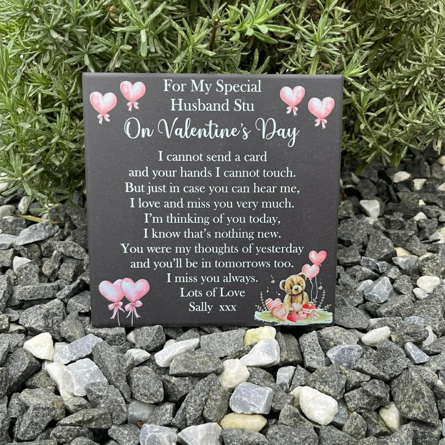 Cannot send a card valentines memorial tile