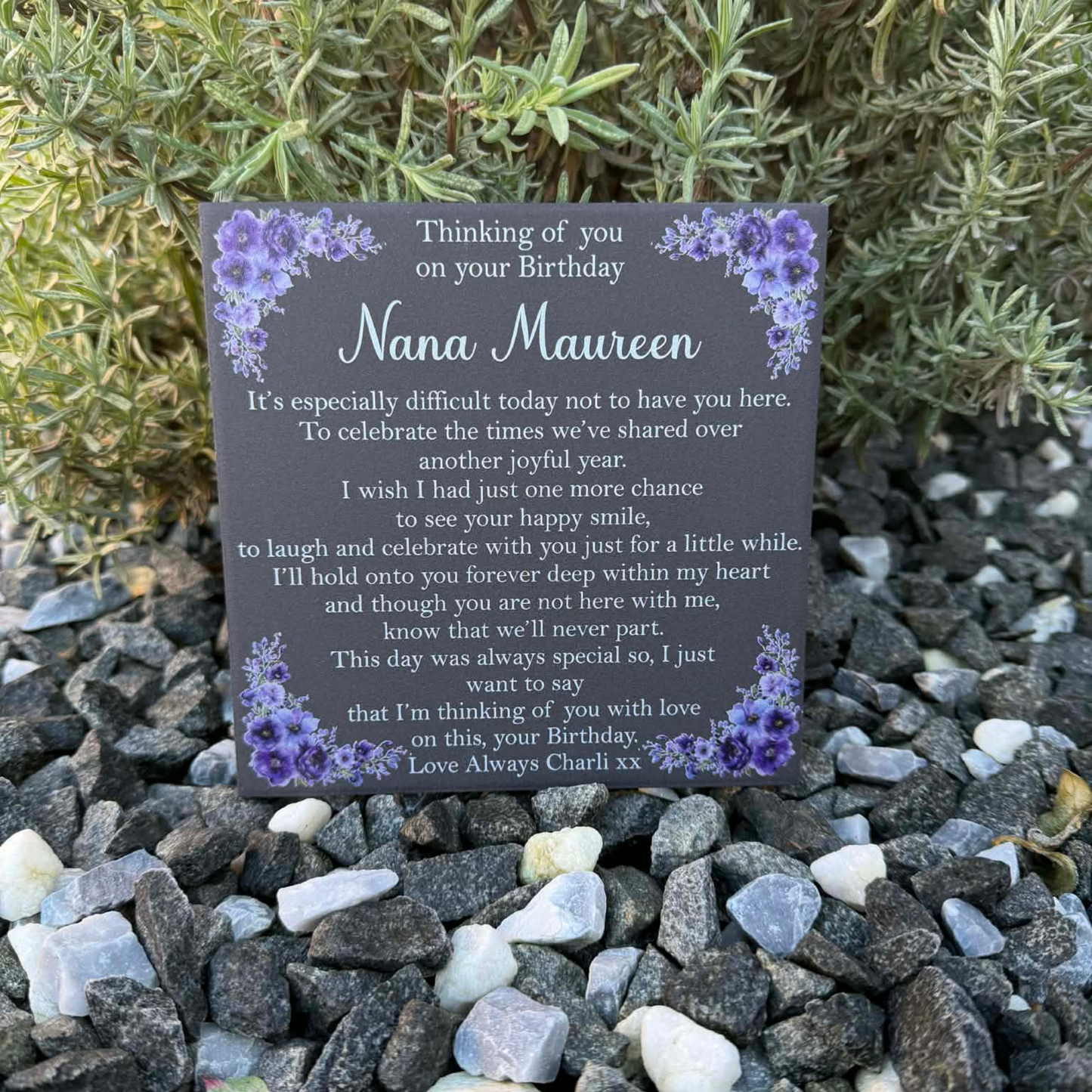 It’s especially difficult today not to have you here memorial tile