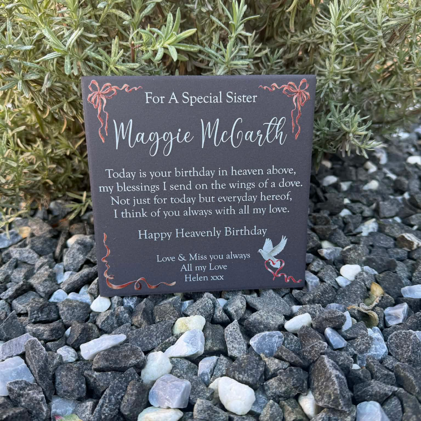 Today is your birthday in heaven above memorial tile