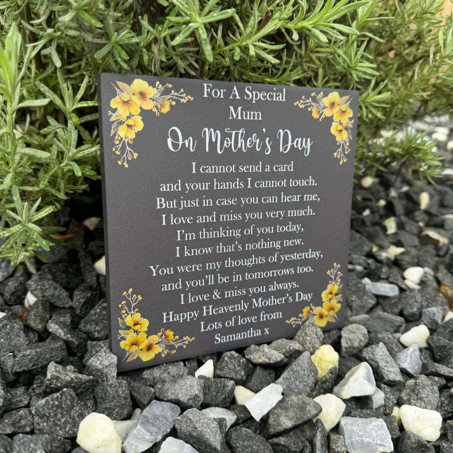 Mother’s Day I cannot send a card yellow flowers memorial