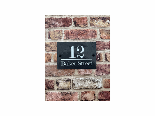 Modern slate house sign