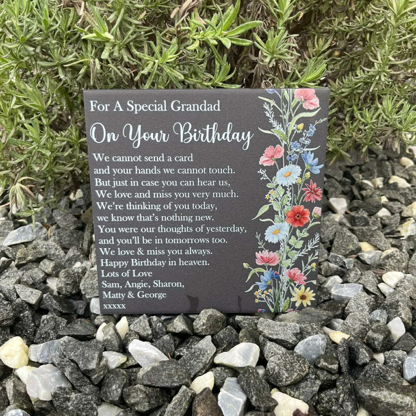 Wildflower birthday memorial cannot send a card