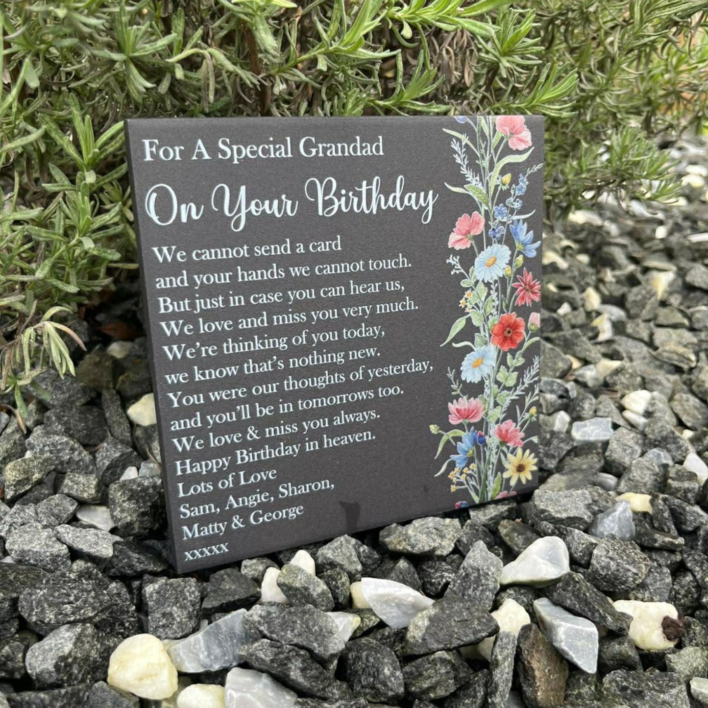 Wildflower birthday memorial cannot send a card