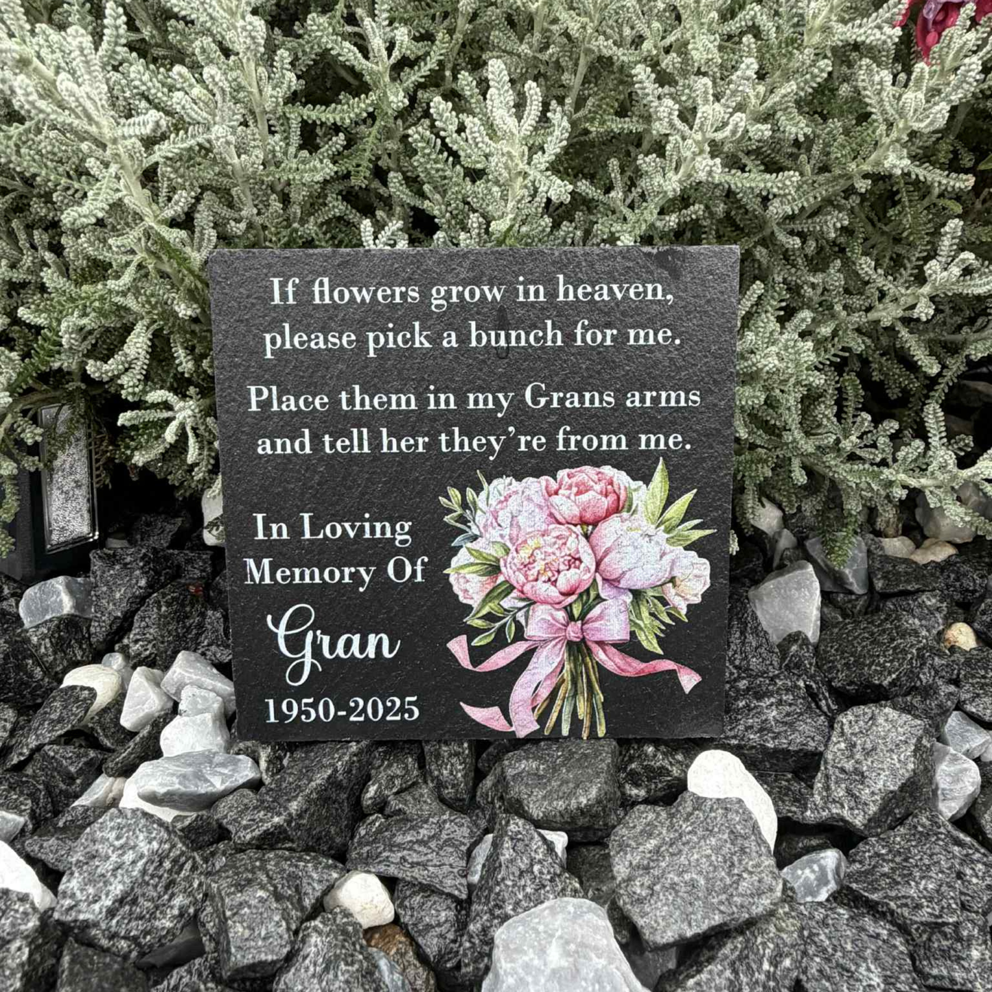If Flowers Grow In Heaven Slate Memorial