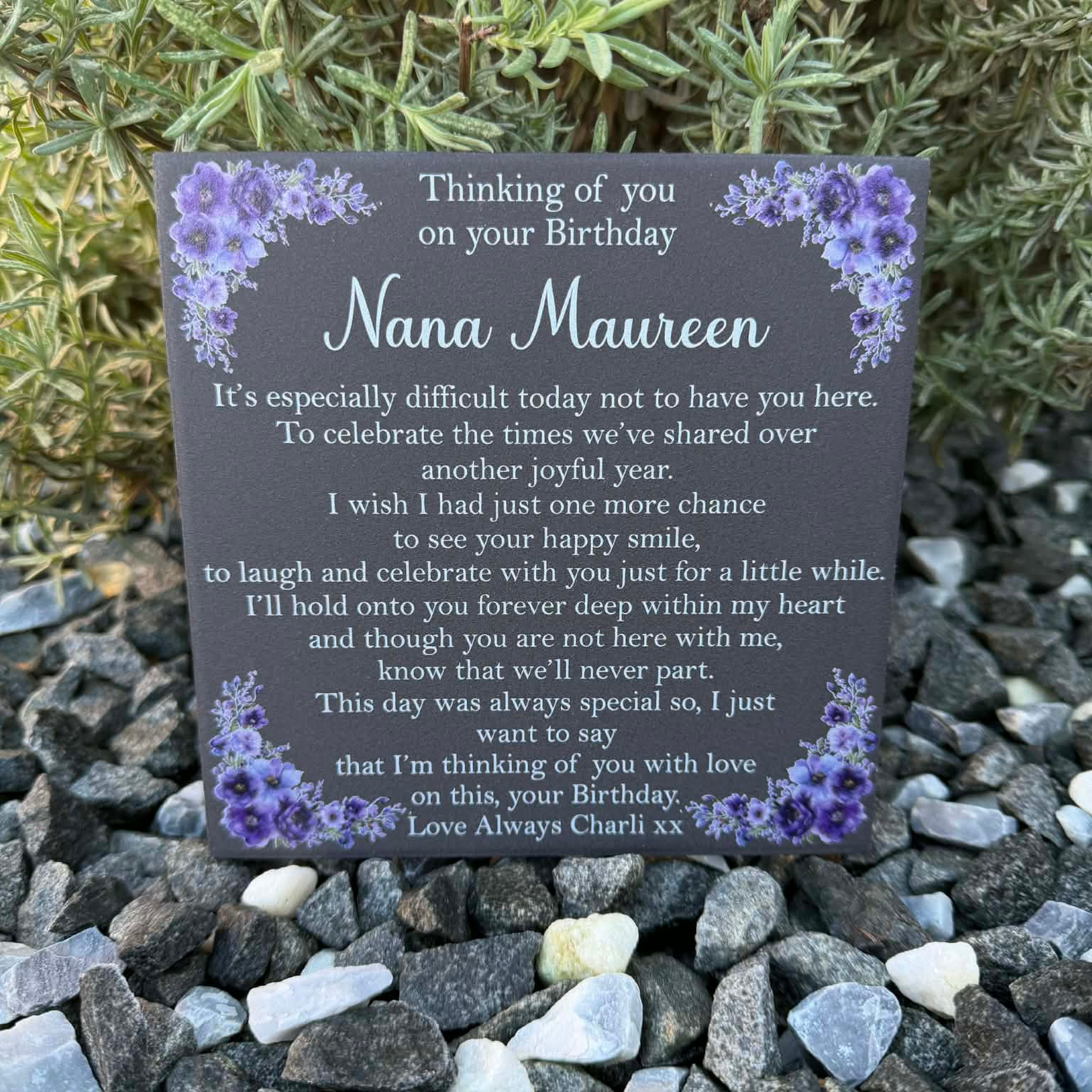It’s especially difficult today not to have you here memorial tile