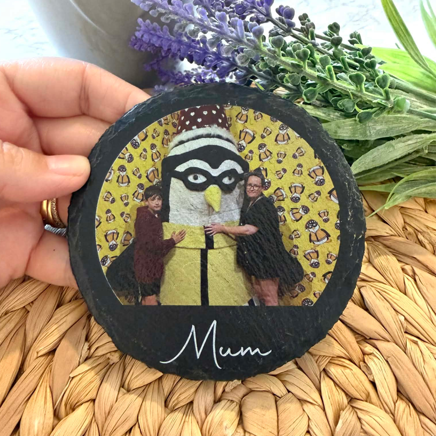 Personalised photo slate coaster