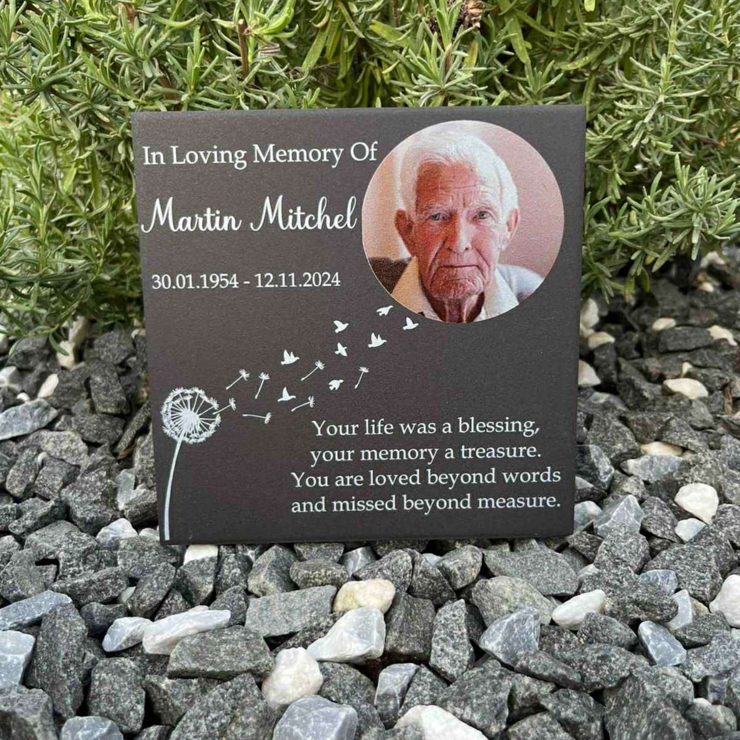 Your life was a blessing memorial tile