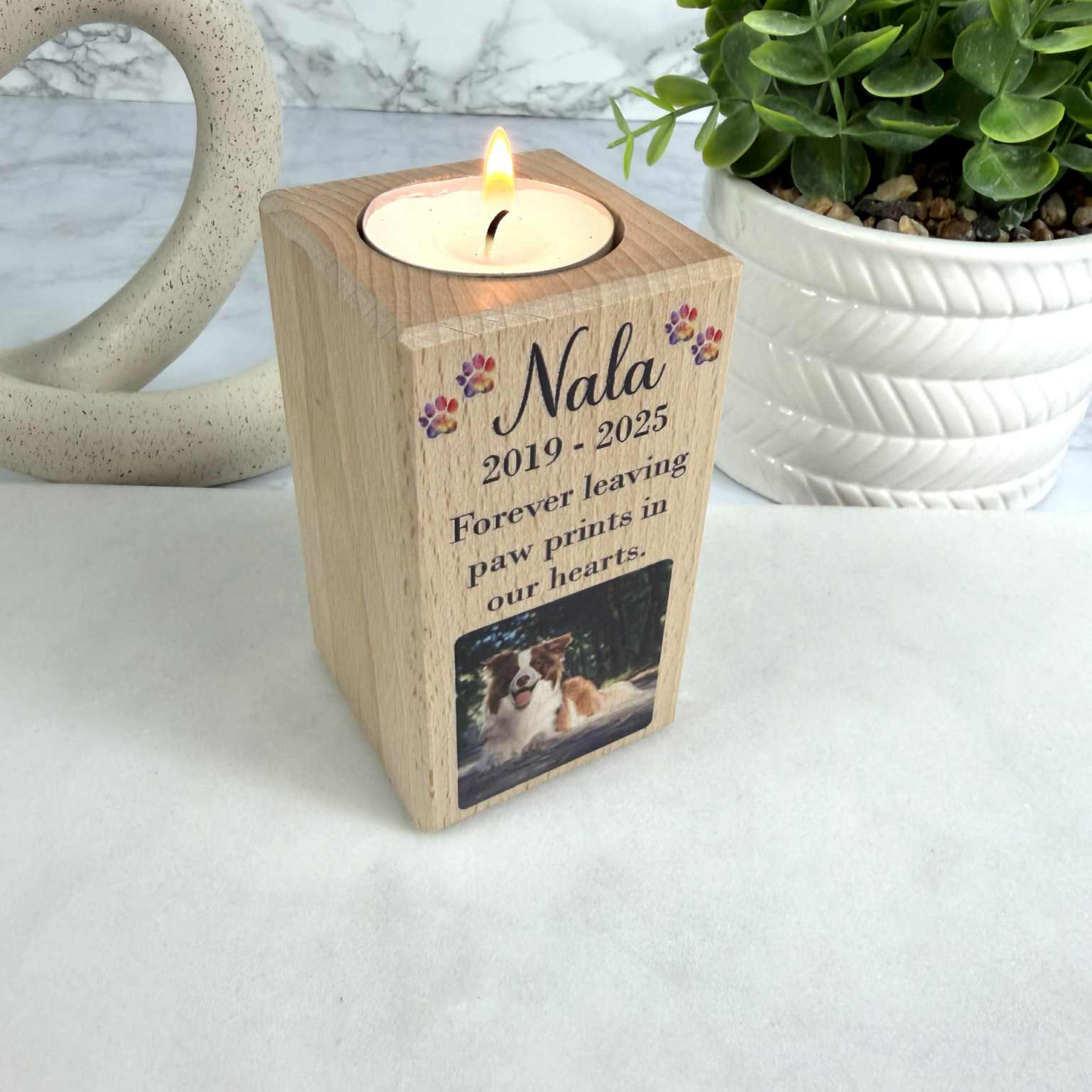 Personalised Pet Photo Tealight Holder