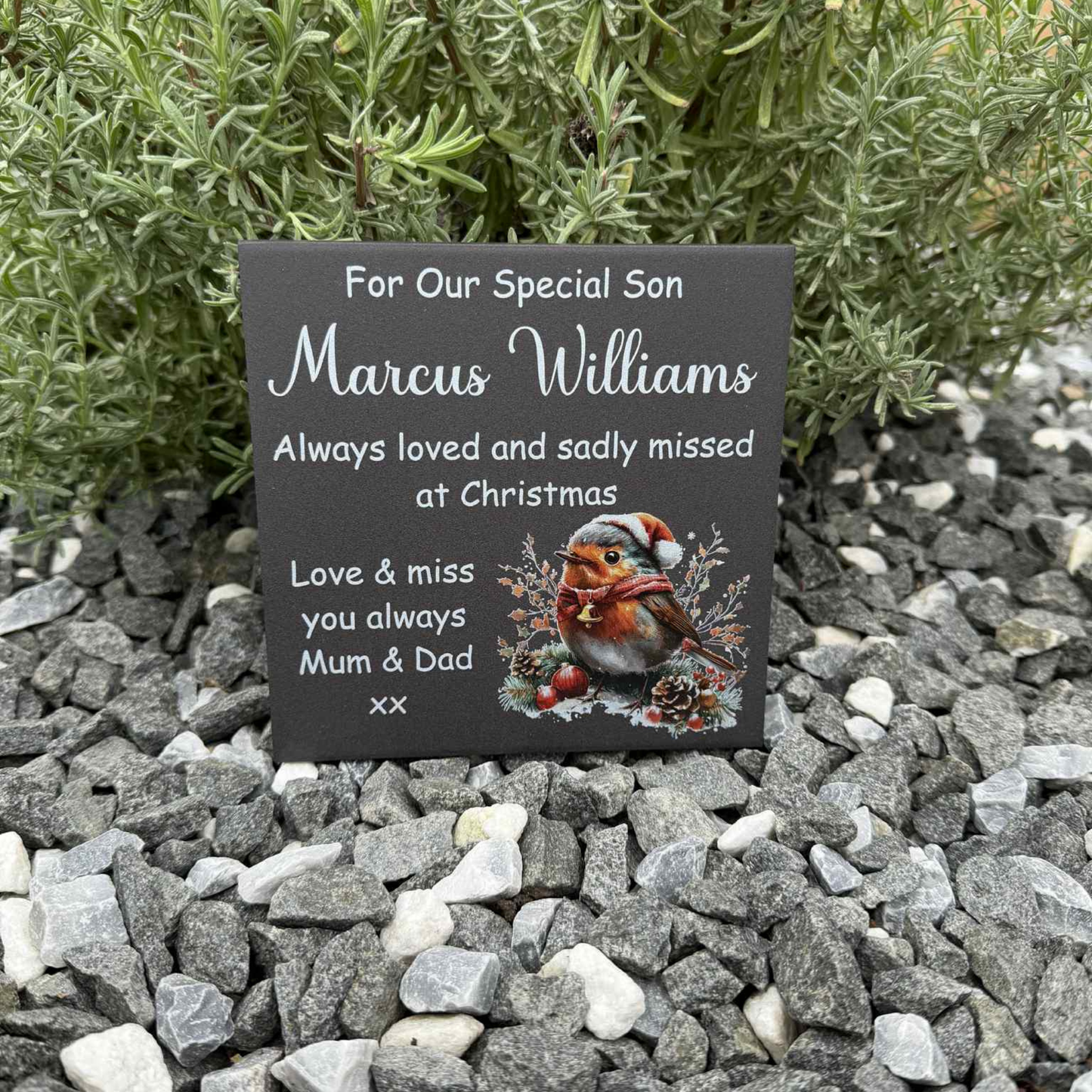 Christmas Robin Memorial Tile