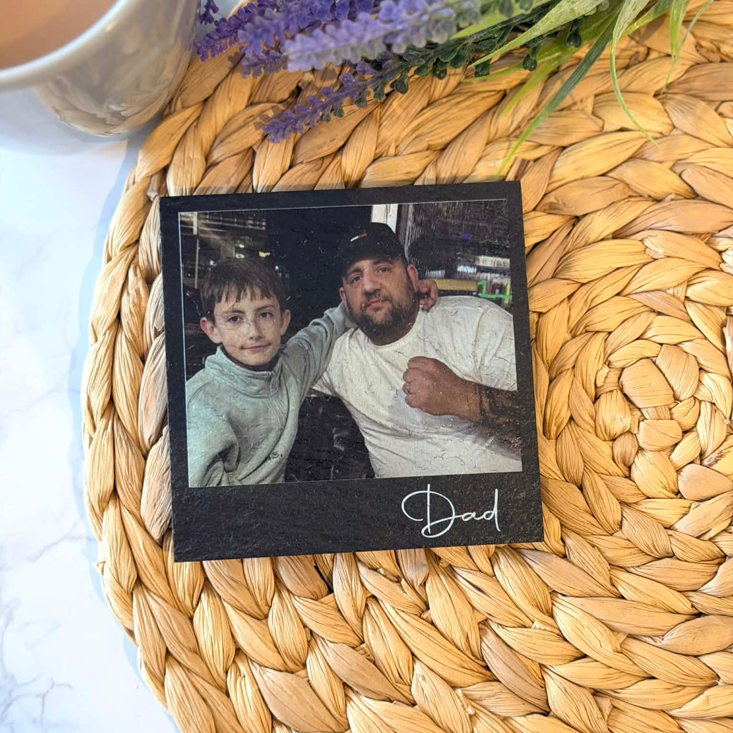 Personalised photo slate coaster