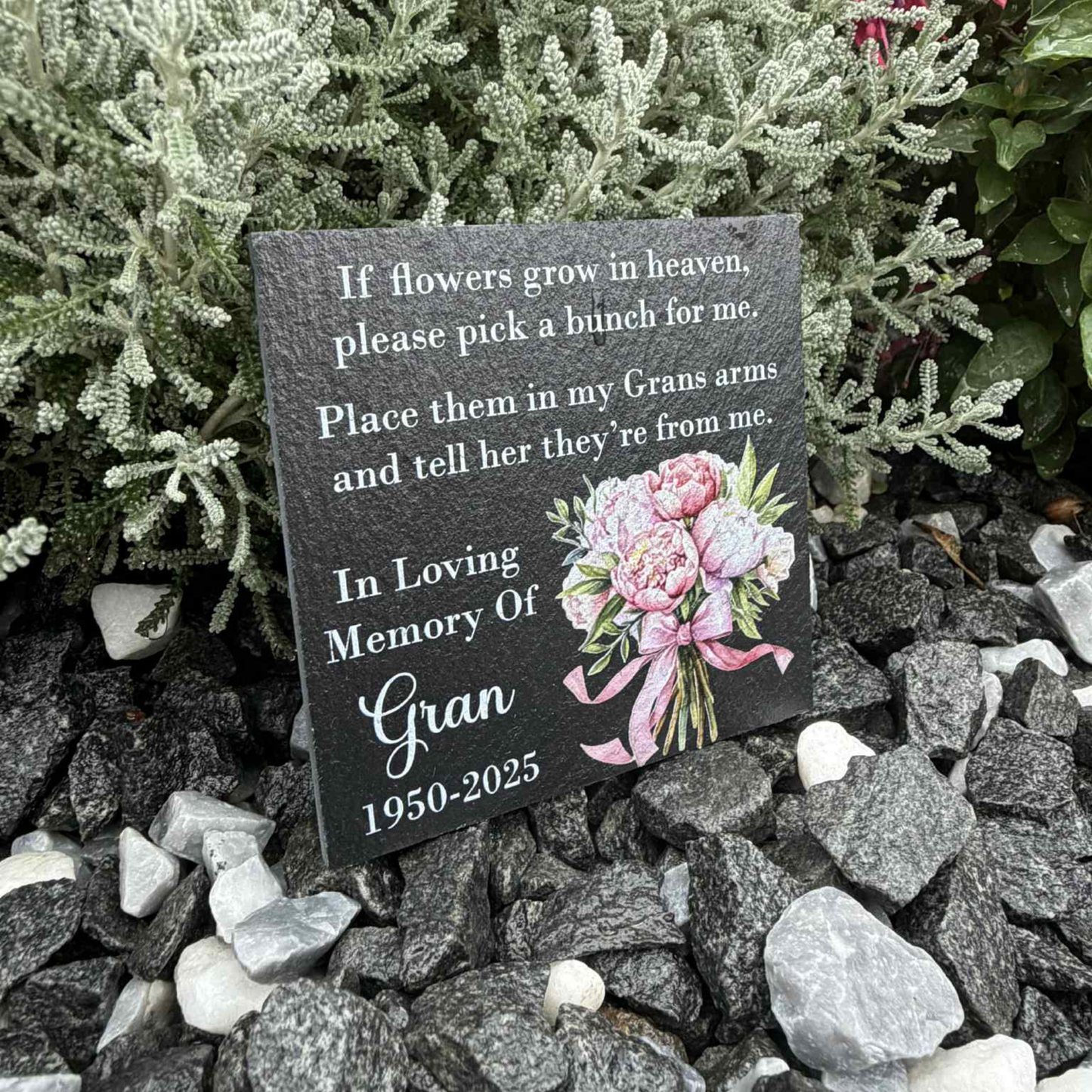 If Flowers Grow In Heaven Slate Memorial