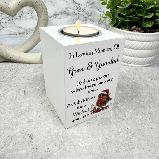 Christmas Robin Memorial Tealight Holder