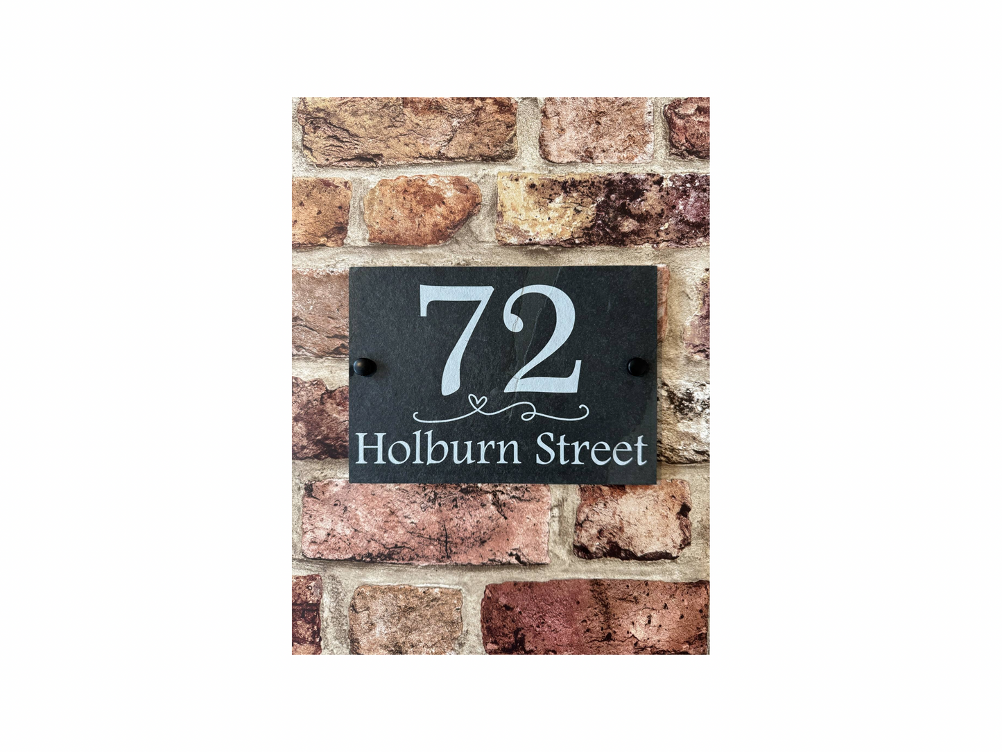 Heart divider slate house sign