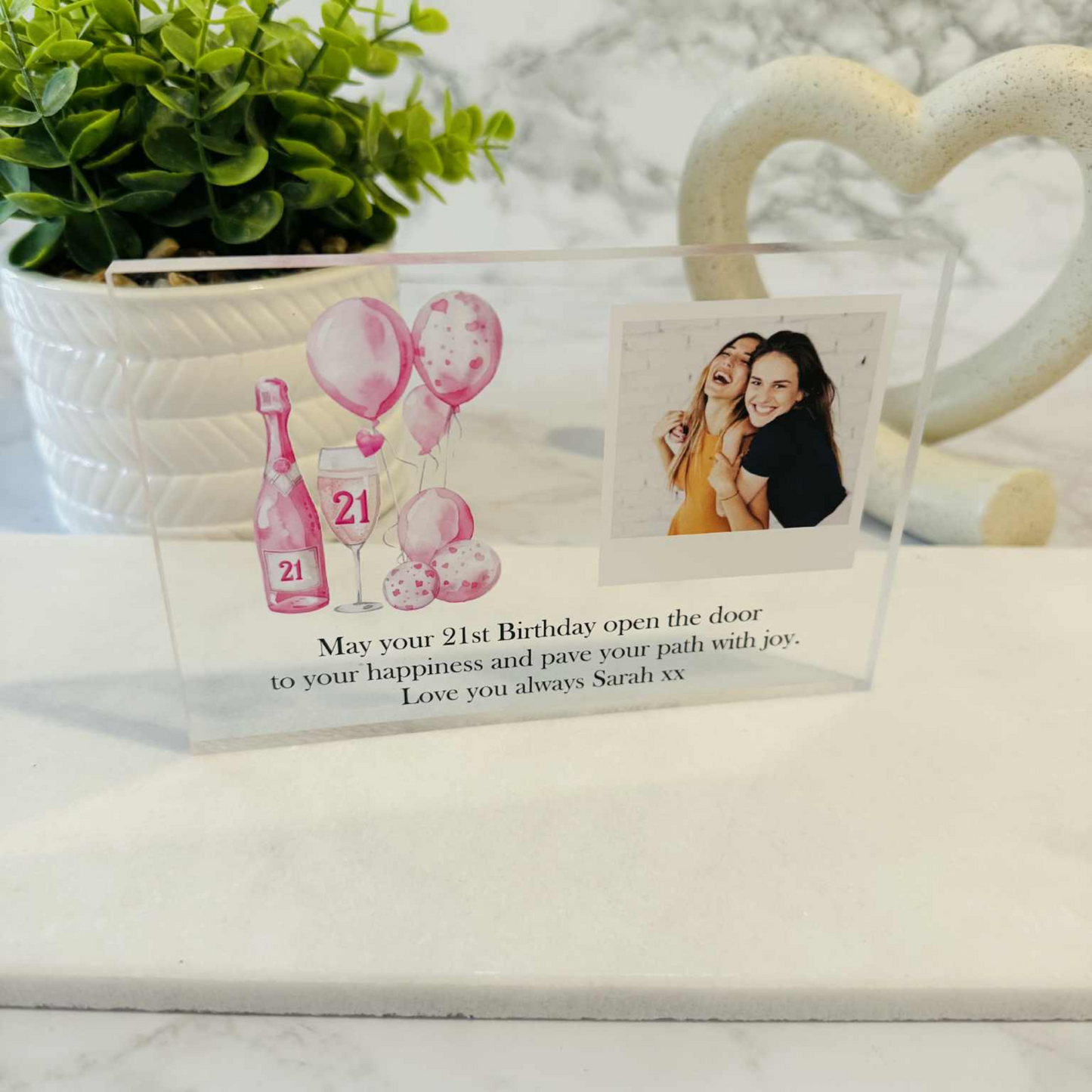 21st Birthday Photo Block Keepsake