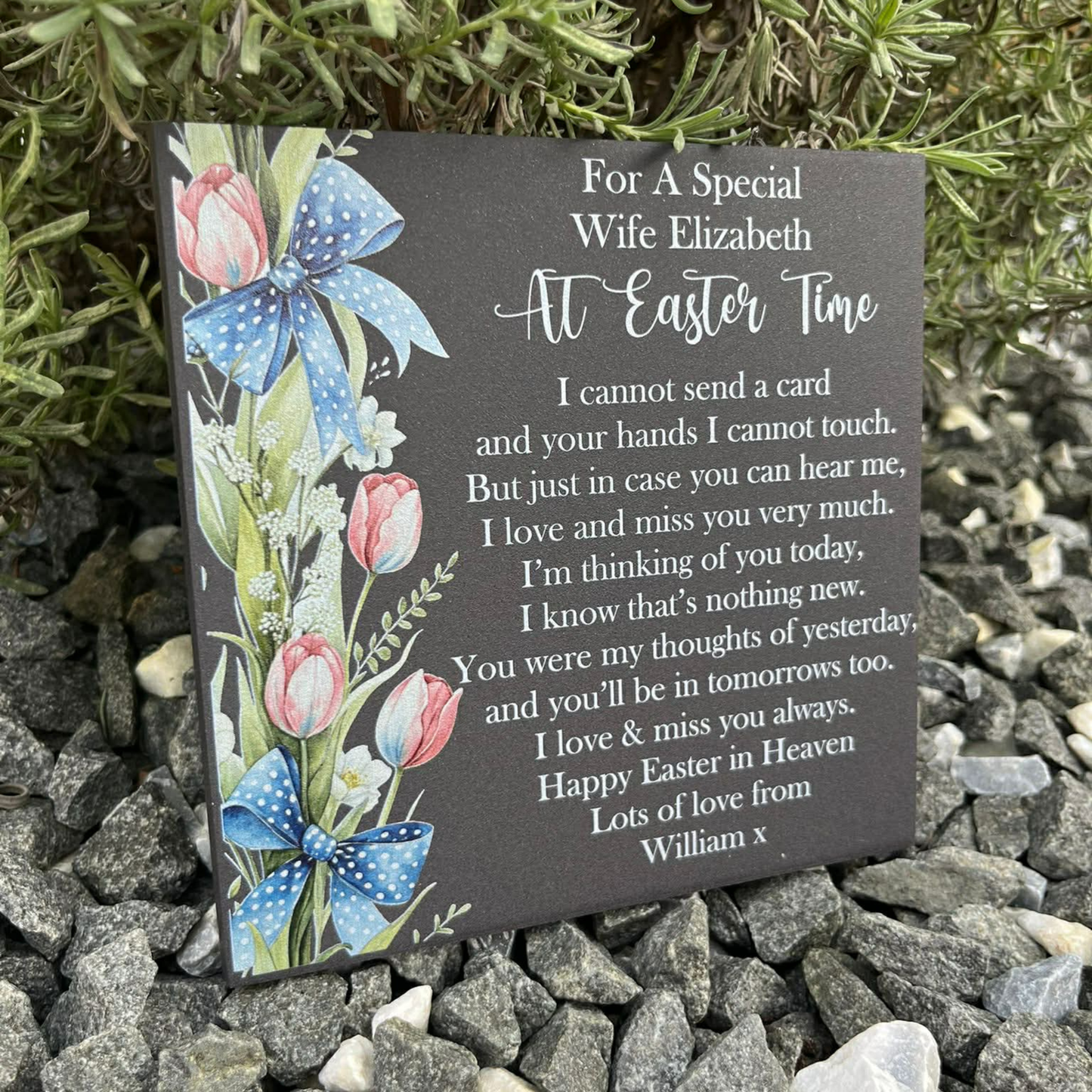 At Easter time memorial tile