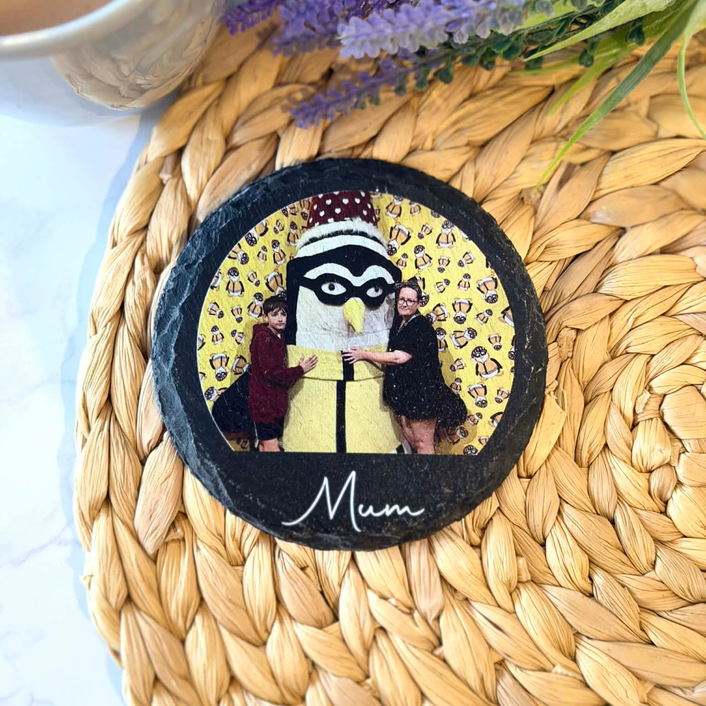 Personalised photo slate coaster