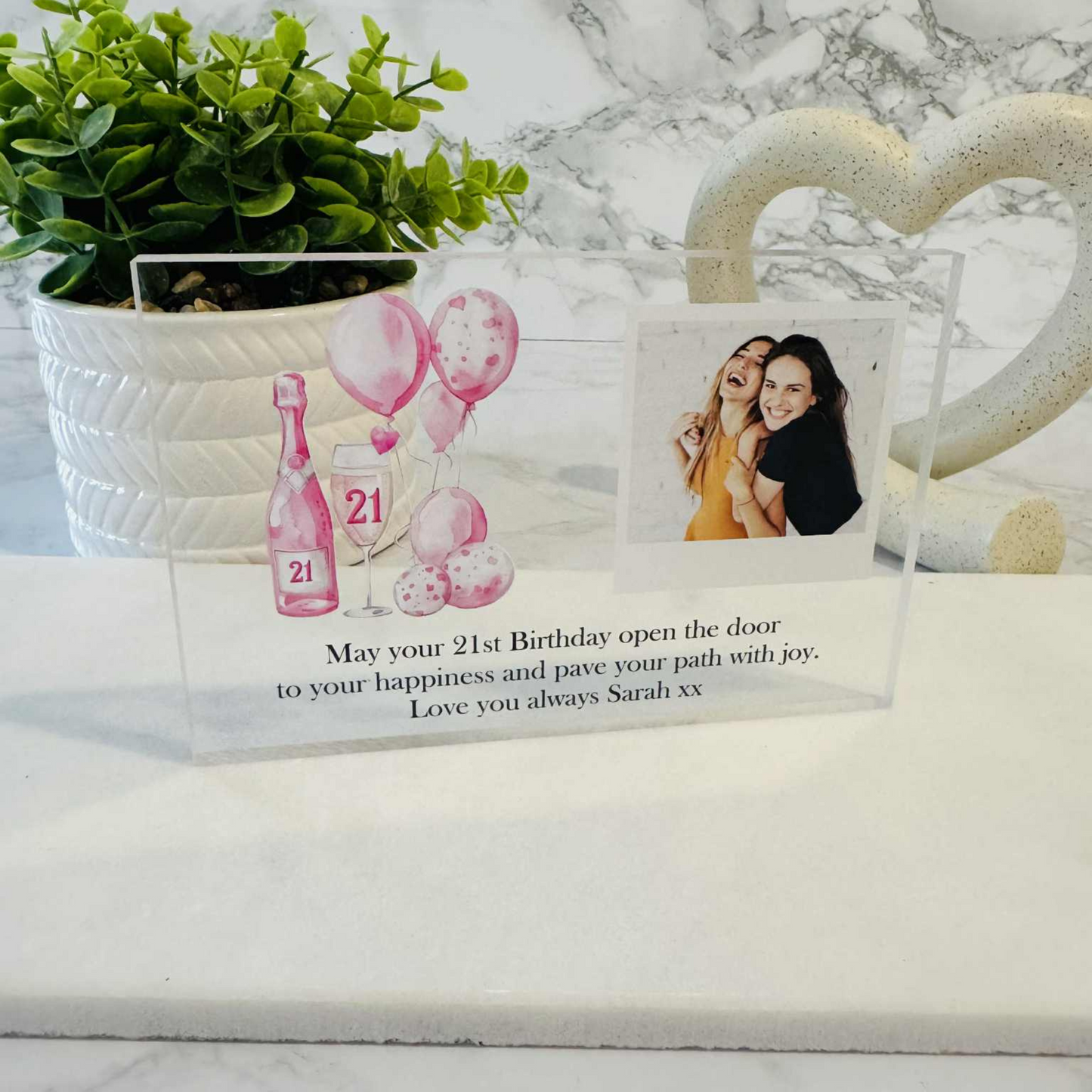 21st Birthday Photo Block Keepsake